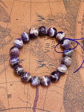 Chunky Natural Dream Amethyst Beaded Stretch Bracelet